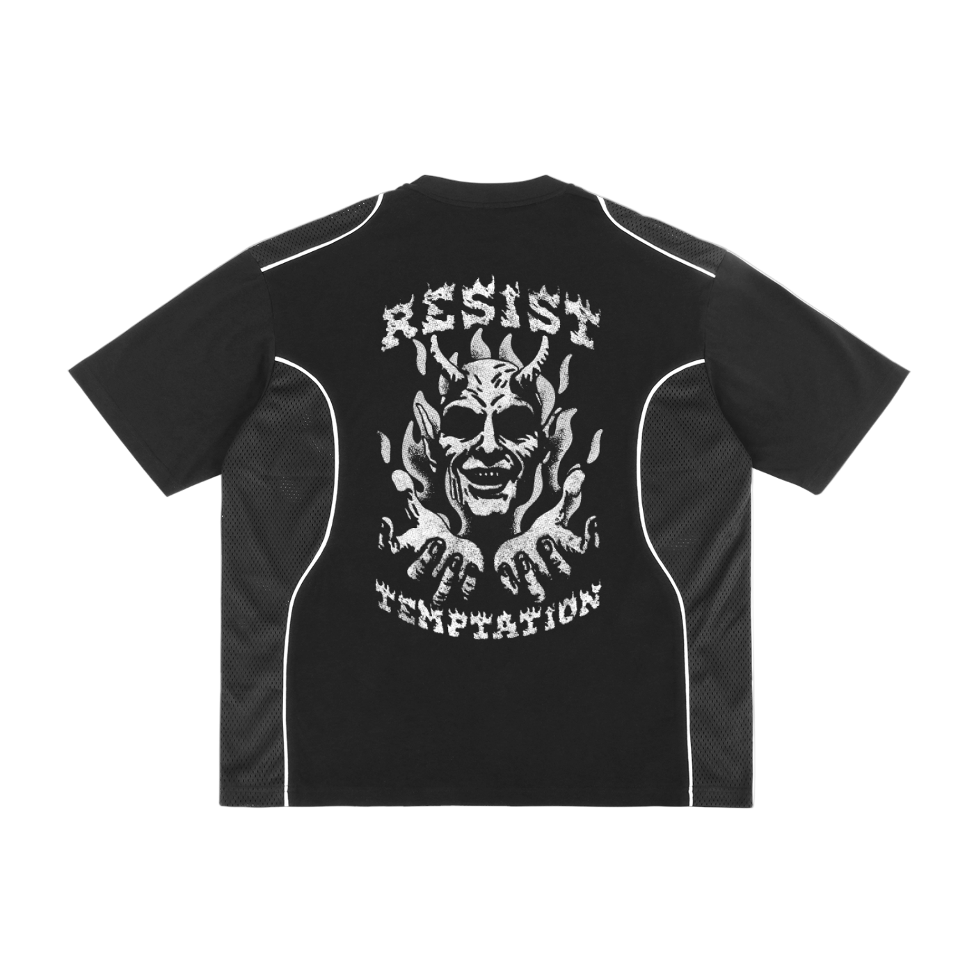 Resist Temptation Piped Panel T-Shirt