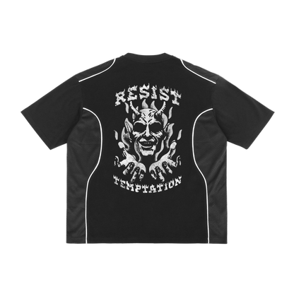 Resist Temptation Piped Panel T-Shirt