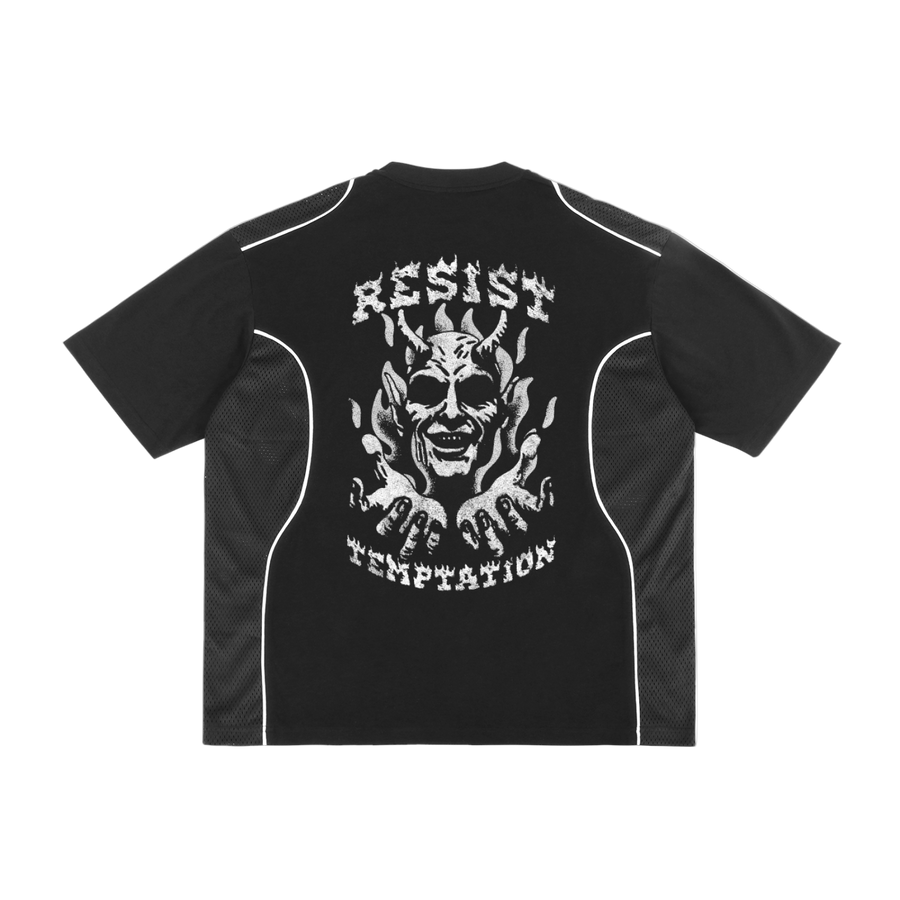 Resist Temptation Piped Panel T-Shirt